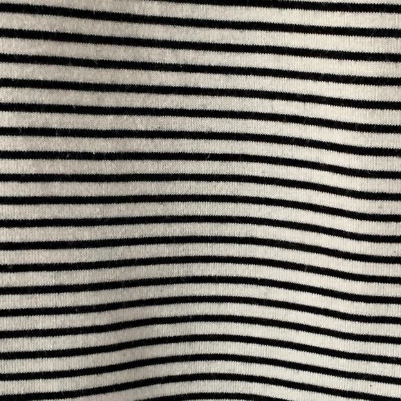 Sunday Black and White Striped Hoodie Short Sleeve Shirt Kangaroo Pocket Size L - Picture 8 of 16